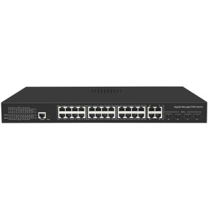 28 Port Managed POE Switch | 4 Gigabit ANG2444
